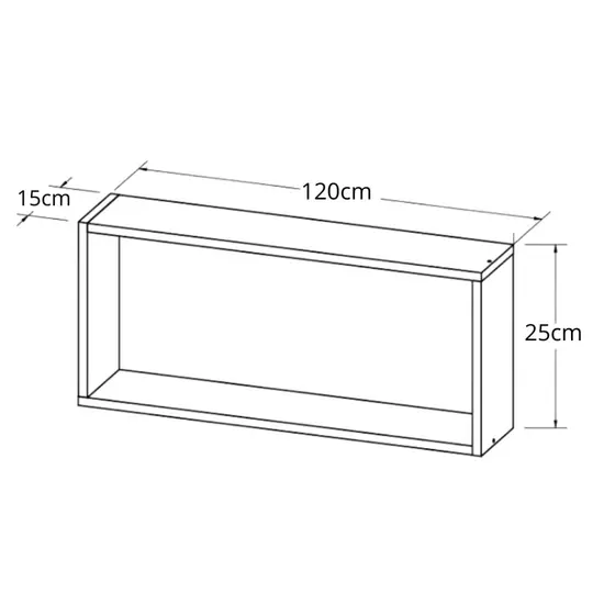 Nicho Retangular 120x25x15 Mdf Decorativo Sala Quarto Escritório Moderno