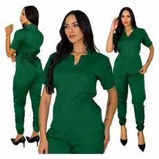 Scrubs Conjunto Garbadine Acinturado Pijama Cirurgico Médico Veterinaria Clinica Feminino  Uniforme Profissional