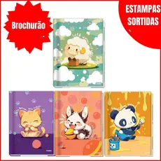 kit 5 Caderno com Capa Dura Brochurão Grande Costurado 80 Folhas LaLa Pets Credeal