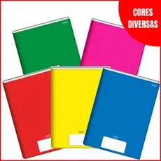 Kit 5 / 7 Cadernos Brochura Pequeno 1/4 Jandaia Stiff 96 Folhas Capa Dura Com Pauta Cores Sortidas