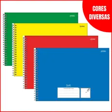 Caderno Meia Pauta Espiral 80 Folhas Jandaia Capa Dura