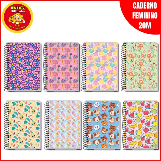 Caderno Feminino 10 Matérias Credeal D'tales Universitário Capa Dura 160fls Folhas Escolar Luxo