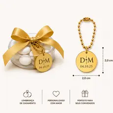 Tag Etiqueta Acrílica 2cm Redonda Personalizada com as iniciais | Casamento, Festa, Empresa e Brindes