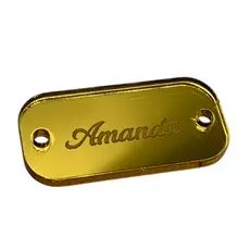 Tags Etiquetas 3x1 cm Acrílica Espelhada Personalizada Nome ou sua Logo | Lembrancinha, Crochê ,Brinde