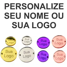 KIT 50 Etiqueta Acrílica Redonda Personalizada 1,5cm | Tags para Crochê, Bordado e Artesanato VALORIZE SUA MARCA