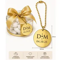 Tag Etiqueta Aplique 3 cm Acrílica Redonda Personalizada | Casamento, Festa, Empresa