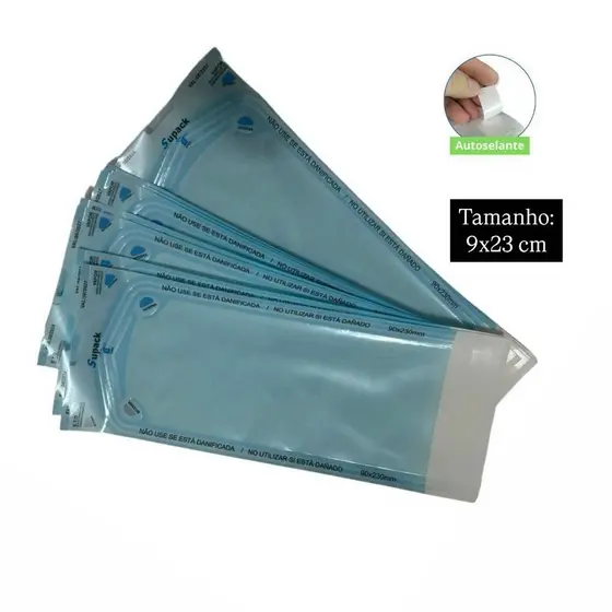 200/400 Unidades Envelopes Auto Selante para Esterilização 9X23CM