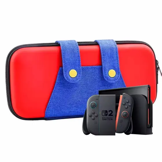 Estojo De Viagem Fino Para Acessórios Nintendo Switch 2 , Bolsa De Mão Protetora De EVA À Prova D'água Mario NS 2