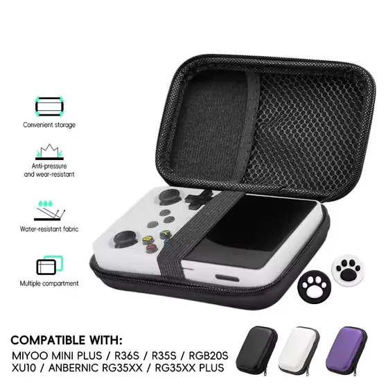 Estojo Rígido Portátil Com 2 Tampas De Joystick , Bolsa De Transporte Para Console De Jogos Mini Plus/RG35XX/R36S/R35S