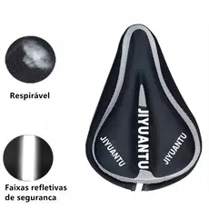 Capa De Banco Selim Bike Gel Silicone Confortável Respirável Com Ajuste Bicicleta Academia Spinning