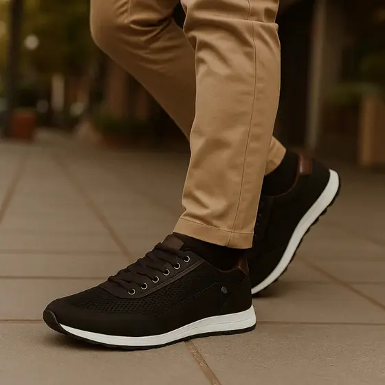 Sapatênis Masculino Preto Casual Social Sofisticado Design Sofisticado e Moderno
