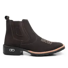 Botina Texana Country Masculina com Bico Quadrado