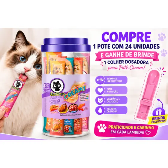 Petisco Cremoso para Gatos Churu Creamy – Sortidos | Chupchups Creamy