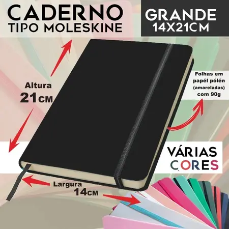 Kit Com 3 Cadernos GRANDE sketchbook e com pauta tipo gtshop 21x14cm