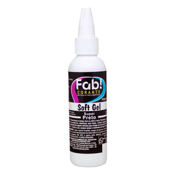 Corante Soft Gel Super Preto 25g FAB