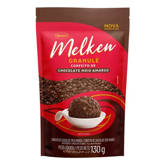 Chocolate Melken Granulé Meio Amargo 130g HARALD