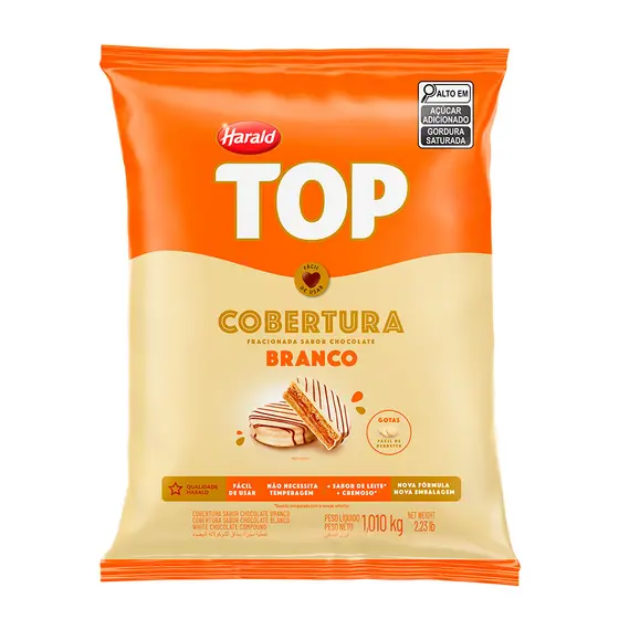 Cobertura Chocolate  Branco Gotas Top 1,01Kg HARALD
