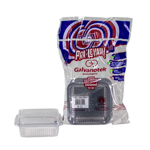 Embalagem Um Doce Quadrado 200ml 10 Unidades G650 GALVANOTEK