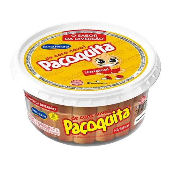 Paçoca Paçoquita Pote com 65 Unidades Santa Helena 1,17Kg