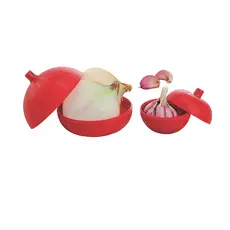 Kit de 2 Peças Porta Cebola e Porta Alho Vermelho ( 29293 )