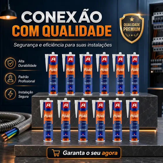 ADESIVO COLA POLIURETANO PU40 BRANCO KIT 12 UNDS AUTOFIX