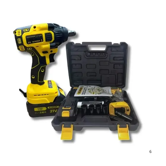 Chave De Impacto Parafusadeira Furadeira 2 Baterias Profissional 21V BOMDER
