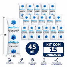 Gelo em gel reutilizável flexível 45 ml 15 unidades bolsa térmica delivery cooler transporte remédio gelo