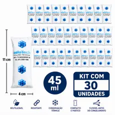 Gelo em gel reutilizável flexível 45 ml kit 30 unidades bolsa térmica delivery cooler transporte remédio gelo