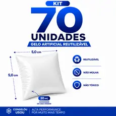 Gelo Reutilizável 20 ml Alta Performance Para Cooler Bolsa Térmica Delivery Transporte Remédio Kit 70un Gelox em Gel