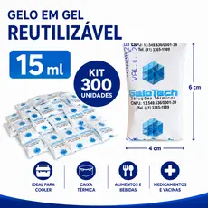 Gelo reutilizável flexível 15 ml Kit 300 unidades para bolsa térmica cooler transporte delivery remédio