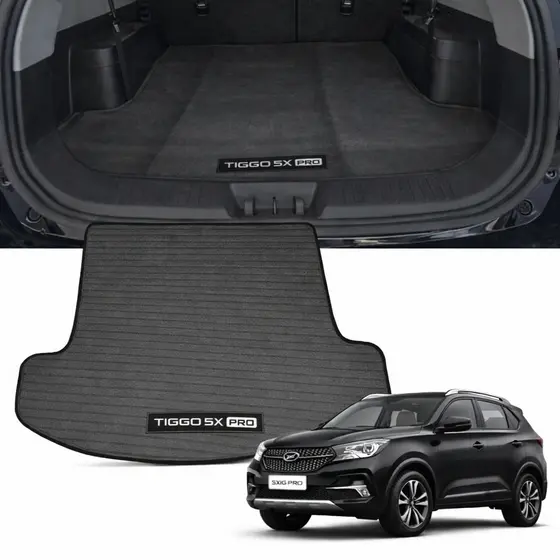 Tapete Flexível Porta Malas Tiggo 5X Pro 2022 2023 PVC Preto