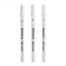 Sakura Gel caneta tinta branca 0.5mm 0.8mm 1.0mm Marke Alta Luz cartão preto arte pintura linha caneta
