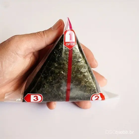 100 Unidades De Sacos Onigiri , Saco De Embalagem De Bola De Arroz Triangular De Camada Dupla Estilo Japonês Embrulho De