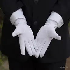 Luvas formais de algodão, brancas, usadas em ocasiões cerimoniais, hidratam as mãos, estilo fino, adequadas para dirigir