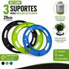 Kit 3 Suporte Botijão de Gás Universal para Vaso de Planta de Palatico Resistente
