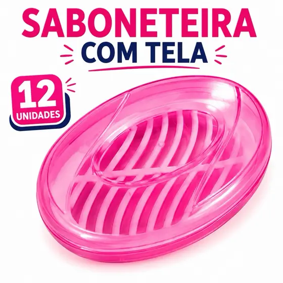 kit 12 Saboneteira  Plástica com Tela Colorida e resistente