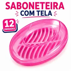 kit 12 Saboneteira  Plástica com Tela Colorida e resistente