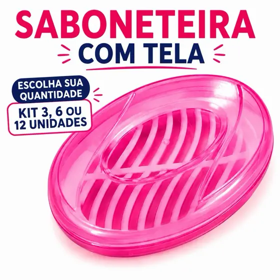 Saboneteira Plástica com tela Cores sortidas