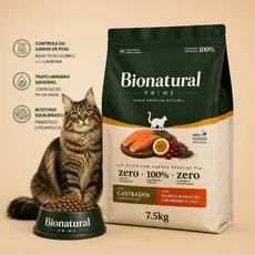 Ração Bionatural Prime Super Premium Gatos Castrados 7.5kg Salmao Envio Imediato