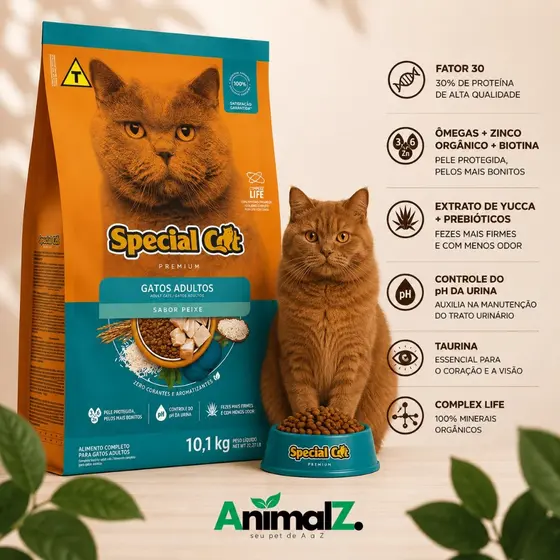 Racao Premium Special Cat Gatos Adulto Sabor Peixe 10kg