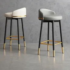 Banco de bar Banco alto Moderno e minimalista Banco alto Balcão de bar um banco alto Encosto para casa Cadeira de perna