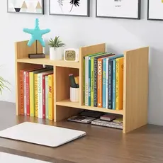 mesa faça você mesmo , Prateleira de armazenamento de mesa de madeira , prateleira de estudo expansível