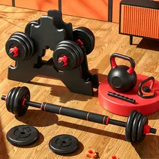 HEROI Kit Academia em Casa 15kg/20kg Halteres Ajustáveis,Inclui Barra Longa e Presilhas de Segurança