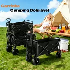Carrinho Grande Multiuso Para Camping Até 180kg Dobrável Praia Compras Carrinho De Carga