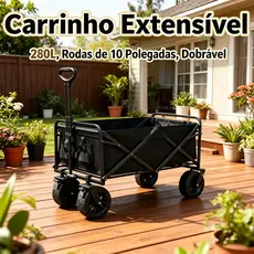Carrinho De Carga Dobrável Reforçado Multiuso Com Rodinhas Para Camping Feira Ferramentas