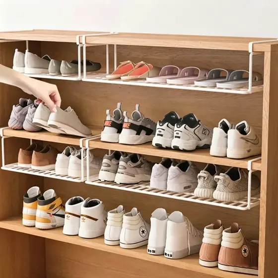 Sapateira dobrável para sapatos Cesto para sapatos prateleira retrátil para armazenamento doméstico em cama