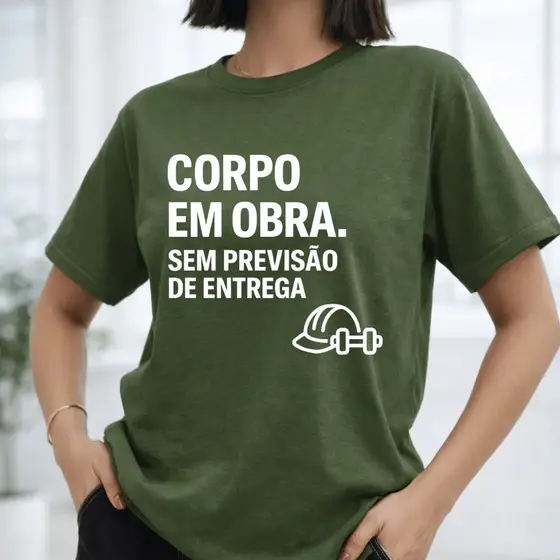 Camiseta Feminina Camisa Treino Academia Foco Mulher 100% Algodão Blusa Fitness Tshirt