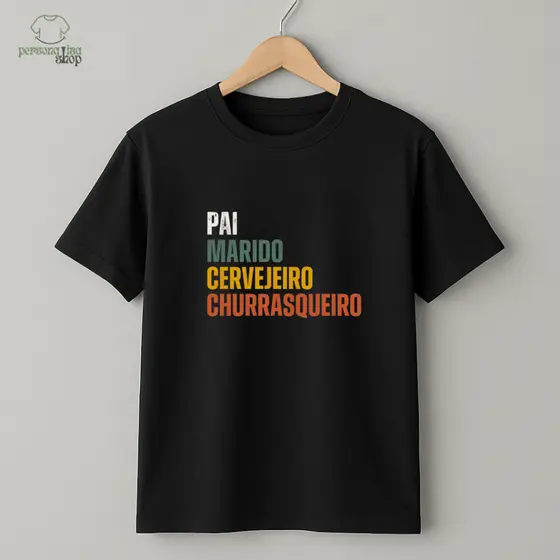 Camiseta Dia dos Pais Pai Presente Masculina Básica Casual Estampada Confortável Algodão Promoção