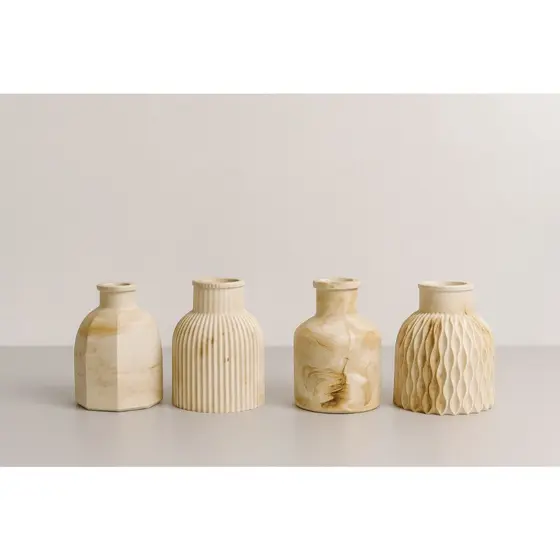 Kit com Vasos Marmorizados Decorativos