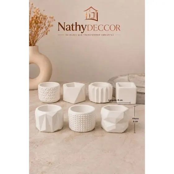 Kit até 8 Vasinhos Decorativos para Plantas Artificiais